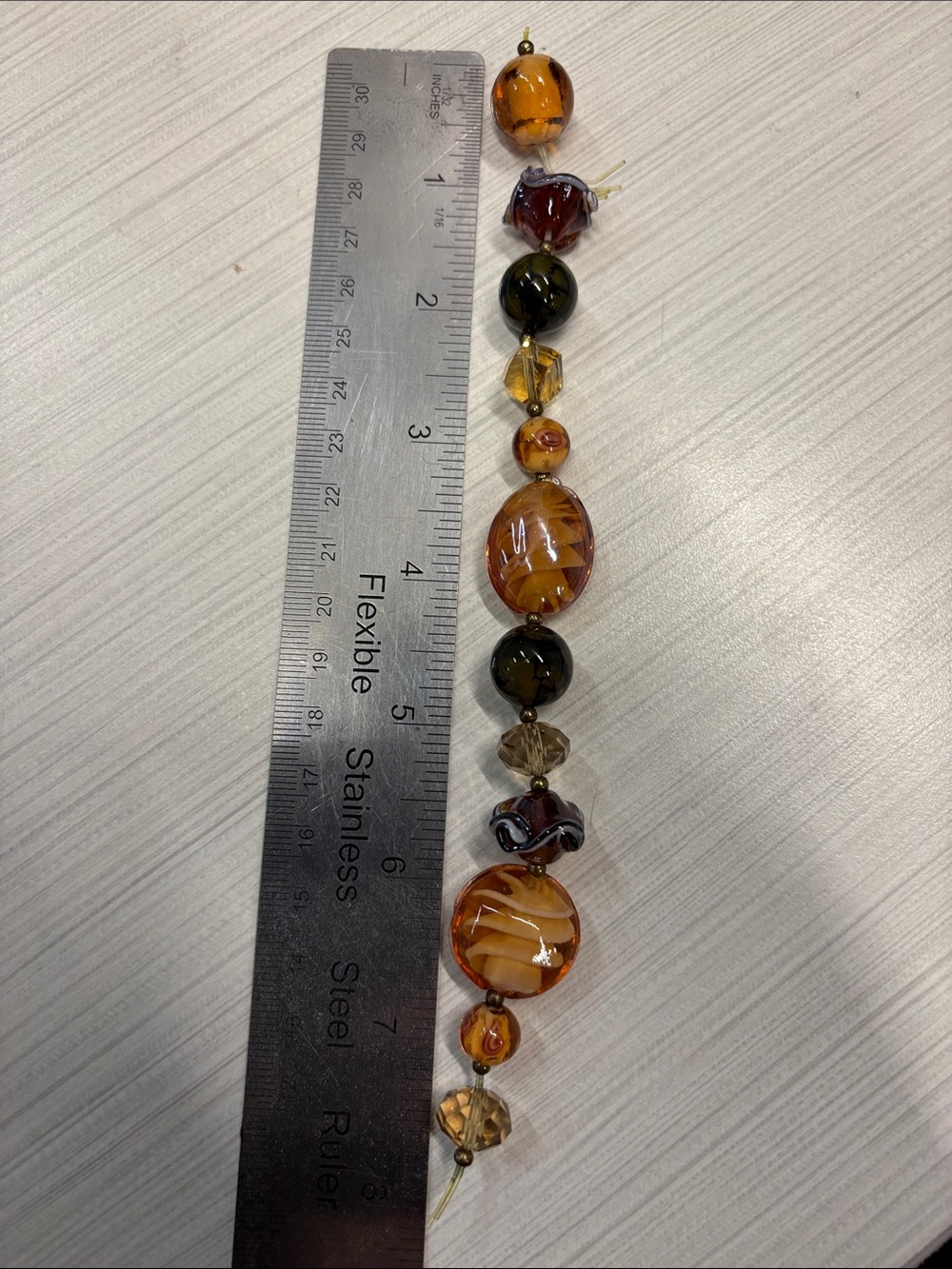 🎻Handcrafted Amber Glass Bead Bracelet - Women Jewelry